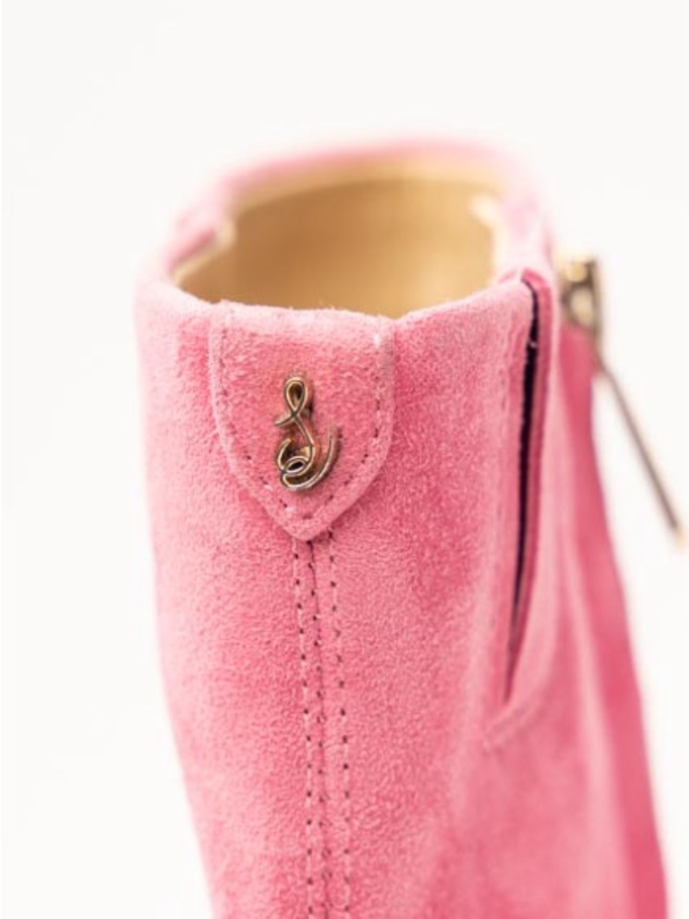 Sam Edelman Pink Suede Pointed Toe Ankle Booties - Picture 10 of 11
